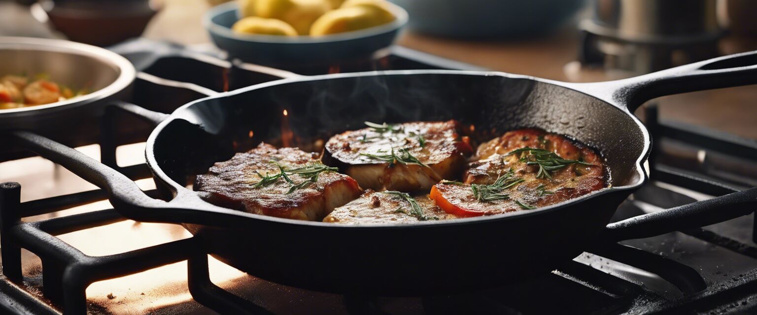 Cast iron skillet on stove