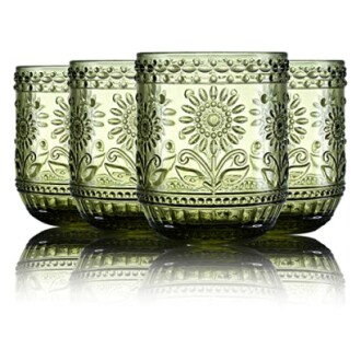 Floral Embossed Water Glasses