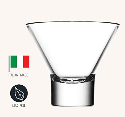 Italian made lead-free glass with flag icon