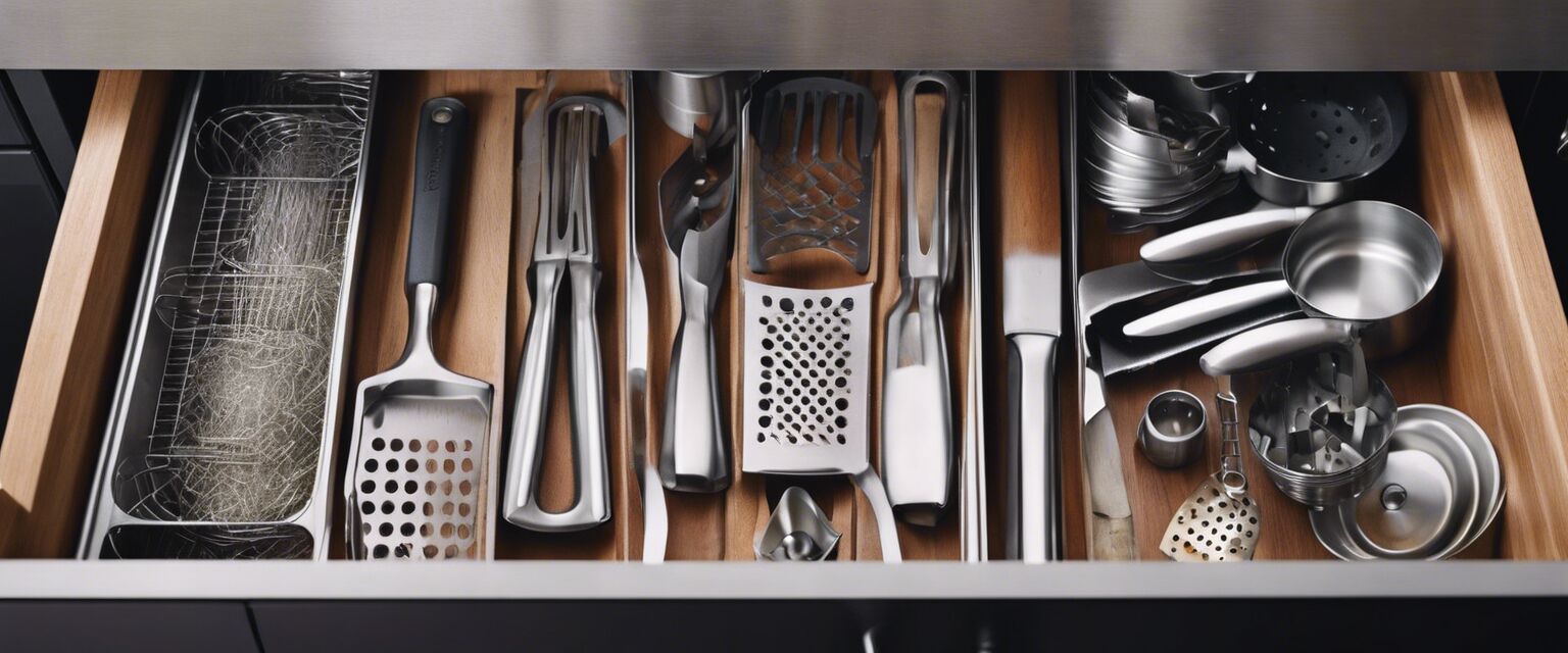 Specialized kitchen utensils in a drawer