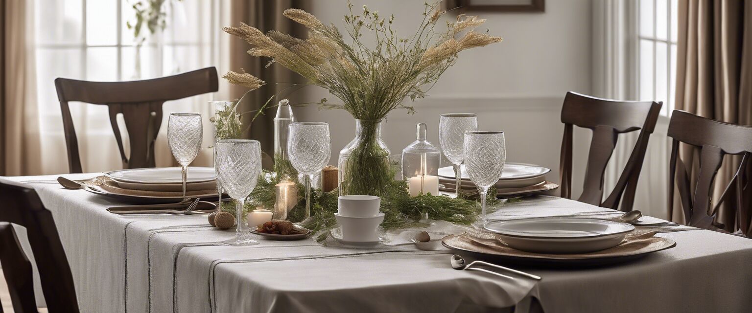 Table setting with kitchen linens