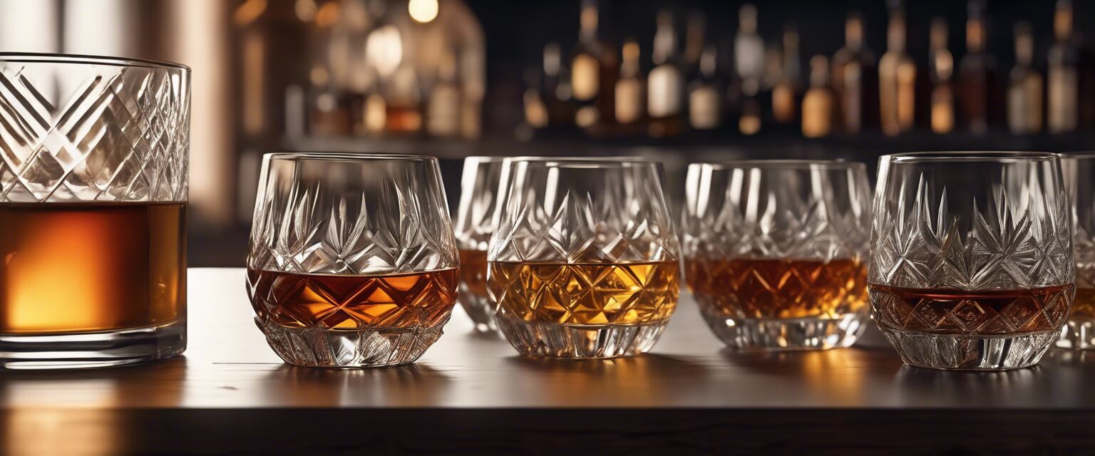 Variety of whiskey glasses